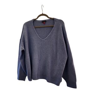 Vince Camuto Sweater Womens XXL Sky Blue V Neck Pullover Boxy Soft Cozy